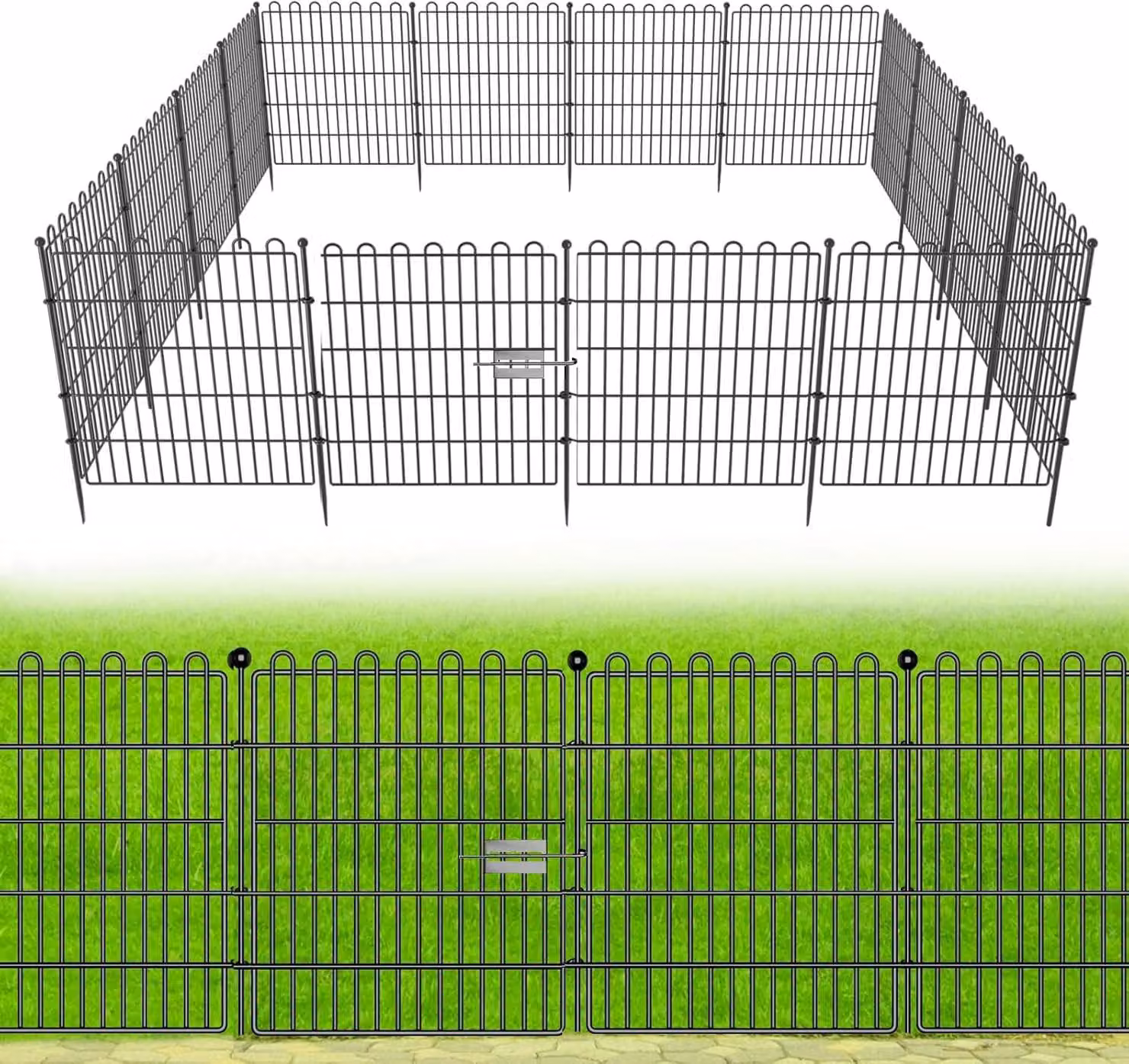 Set di 10 pannelli per recinzione da giardino, ideali per la protezione degli animali e per scopi decorativi