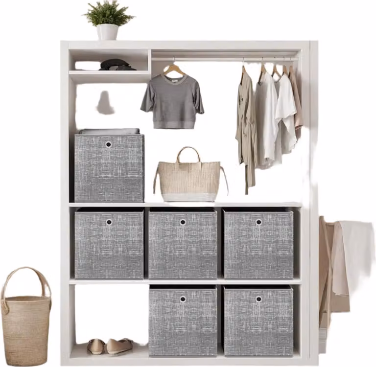 Set di contenitori impilabili, 6 pezzi - 33x33x33 cm - salvaspazio