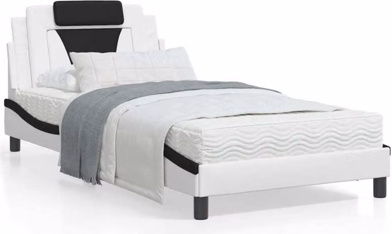 Maison Exclusive - Letto "Viana" con materasso bianco e nero 100x200 cm in ecopelle