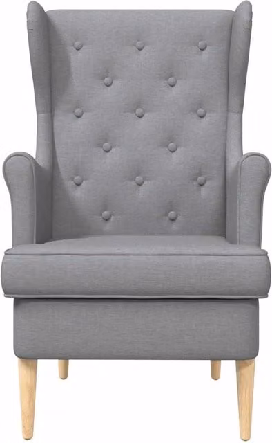 Poltrona Relax Moderna con Braccioli in Tessuto Grigio e Struttura in Legno e Metallo