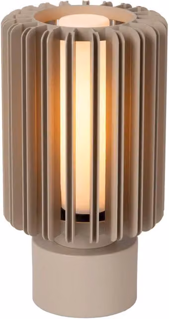 Lampada da tavolo Lucide LAMBRES in alluminio beige con attacco E27