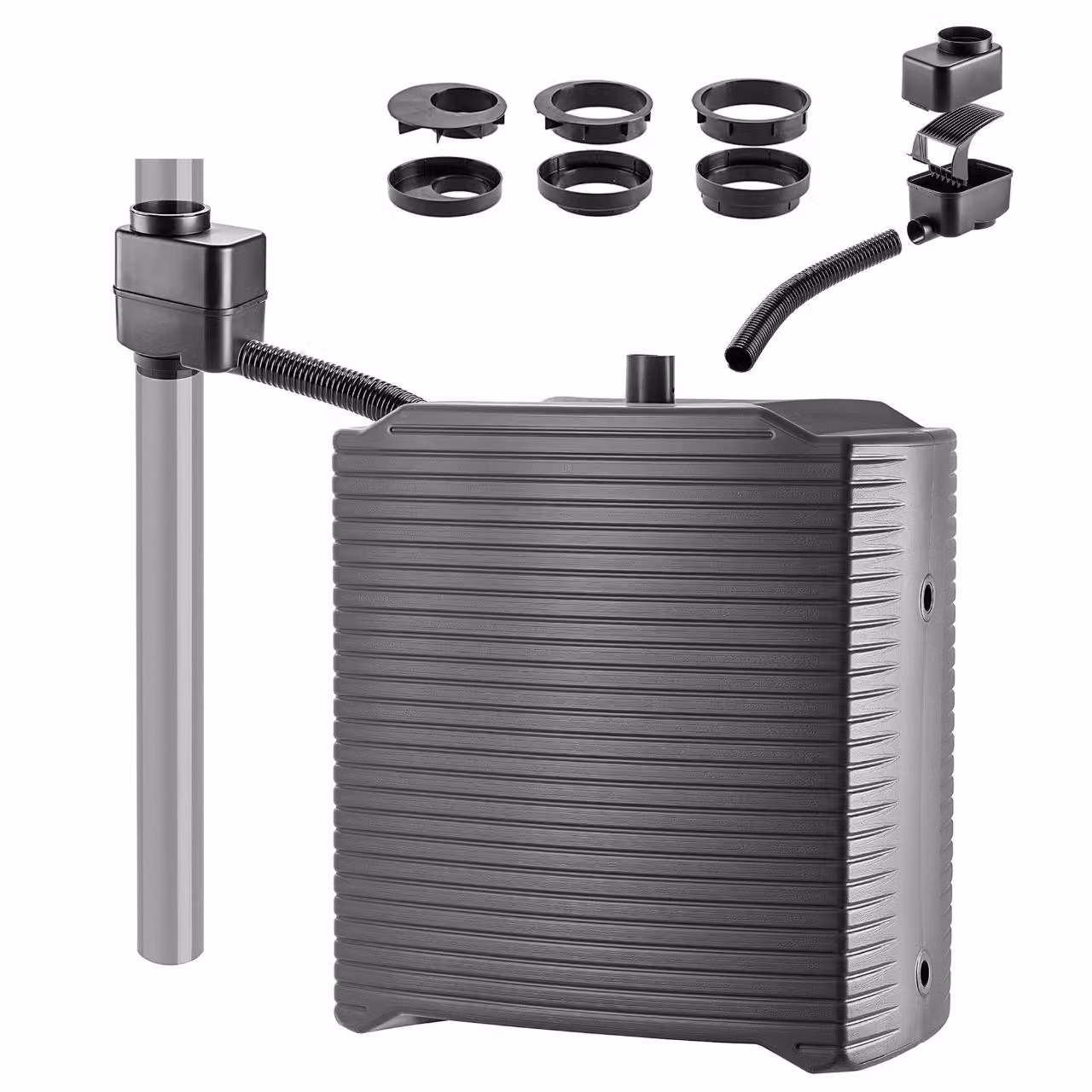 KADAX rain barrel, cisterna modulare per acqua piovana da giardino, impermeabile 126 litri (antracite + collettore)