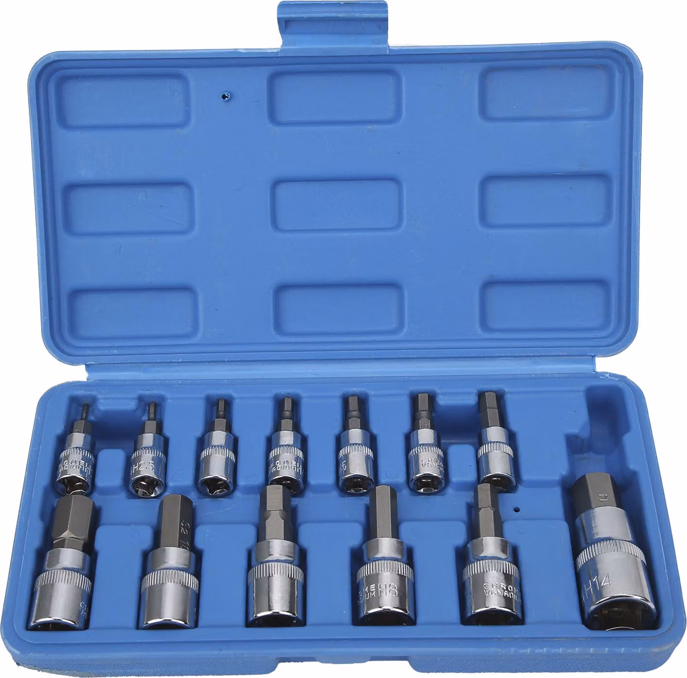 Set di chiavi esagonali quadrate da 1/4 di pollice, 3/8 di pollice, 1/2 di pollice, riparazione di manutenzione auto con cassetta degli attrezzi