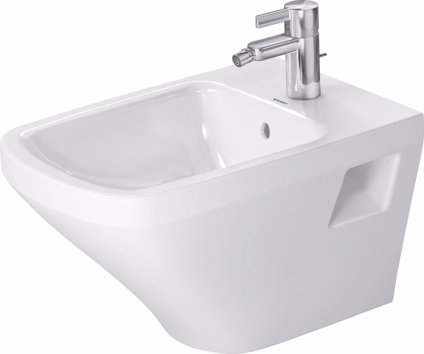 Duravit bidet mural DuraStyle 54cm avec trop-plein, avec plage de robinetterie, 1 trou de robinetterie, 22821500001, 22821500001
