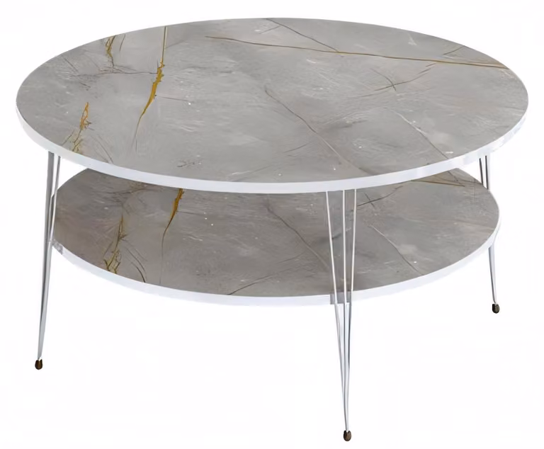 Moderner grauer Couchtisch aus Holz mit stilvollem Design