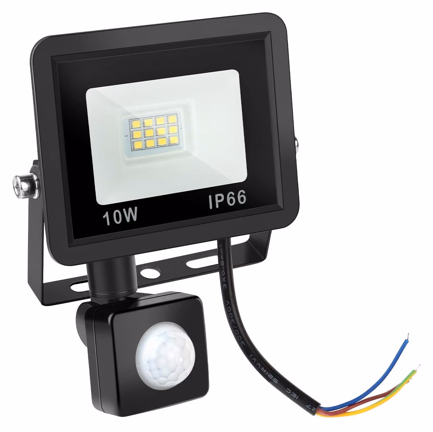Lampada da esterno con sensore di movimento a LED, 10W, grado di protezione IP66, luce bianca fredda