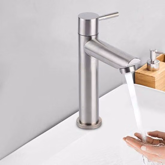 Manopola per rubinetto da bagno con acqua fredda - Solo acqua fredda - Acciaio inossidabile - Azionamento manuale - Rubinetto per bagno