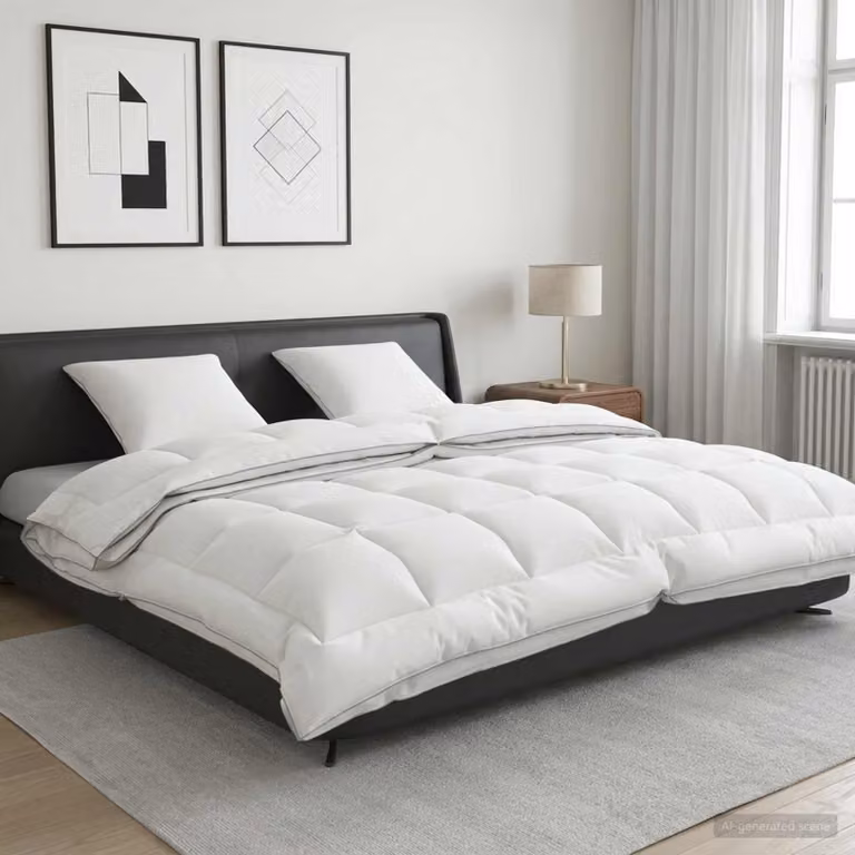 Set di piumone e cuscini 3 pz vidaXL 4 stagioni in microfibra e lana nuova, colore bianco, 200x220 cm