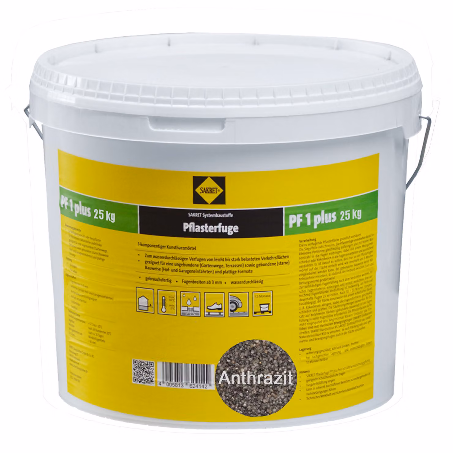 SAKRET Pflasterfugenmörtel PF1 Plus Anthrazit 25kg