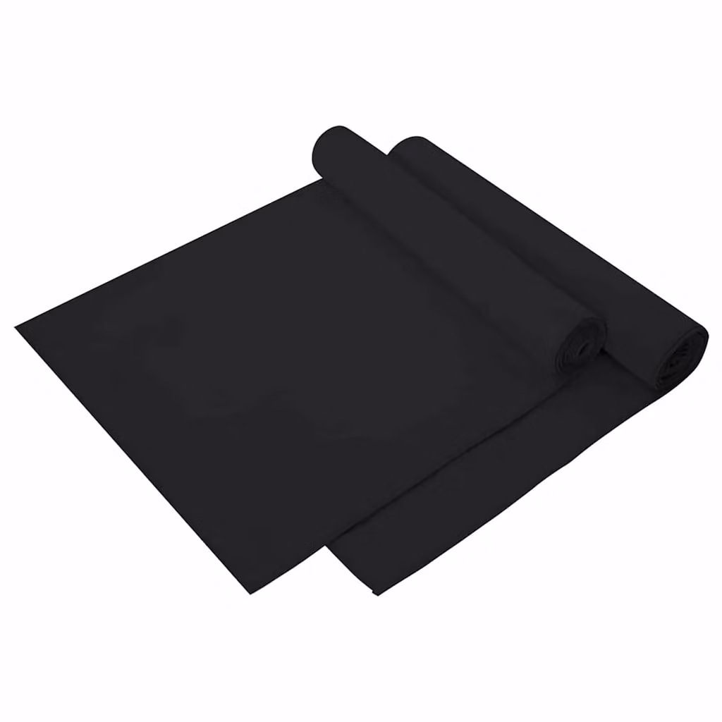 Set di 2 asciugamani sportivi in microfibra vidaXL, colore nero, L: 140 cm x P: 70 cm