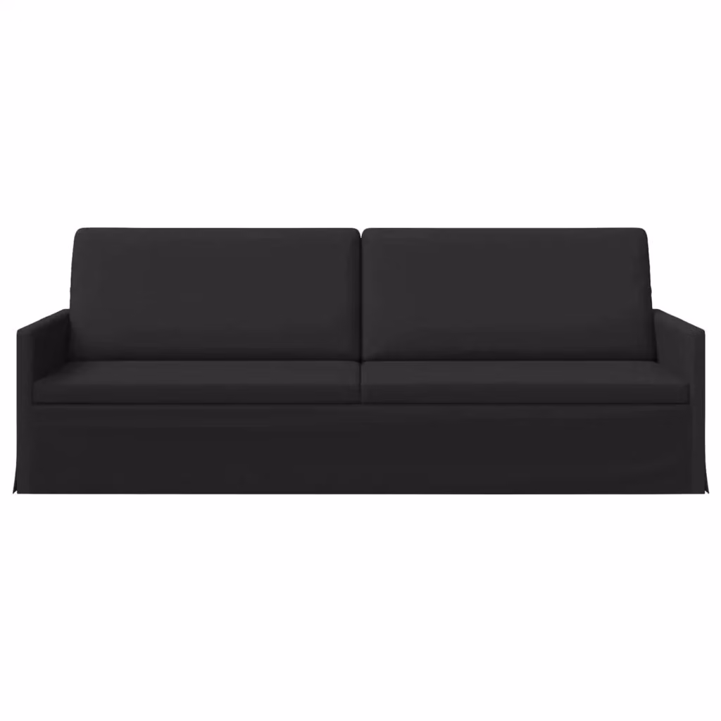 Divano a 3 posti moderno vidaXL in tessuto nero con struttura in metallo L: 220 cm, P: 81 cm, H: 82 cm – 2