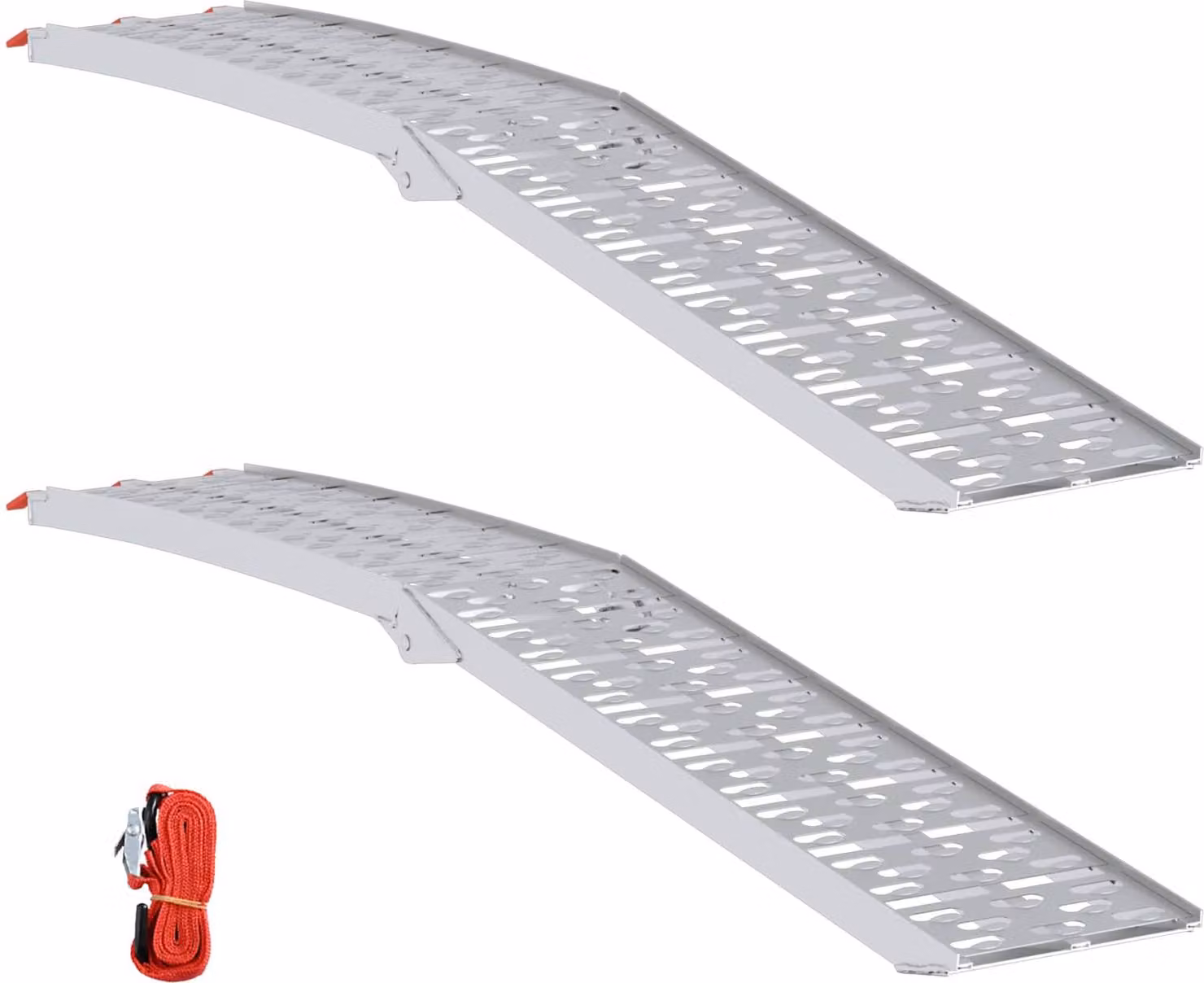 Rampe per Moto Pieghevoli 340 kg per rampa 2 pcs Argento