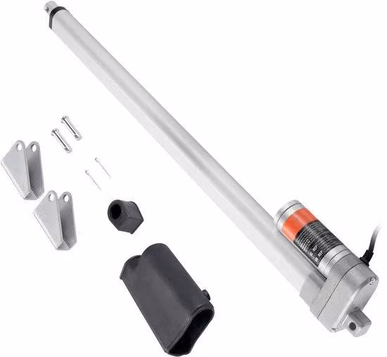 Attuatore lineare a 12 V, corsa di 500 mm, resistente all'acqua (grado di protezione IP65), capacità di 300 kg/3000 N, velocità di 5 mm/s, completo di staffa di montaggio. Attuatore lineare di alta qualità per applicazioni esterne