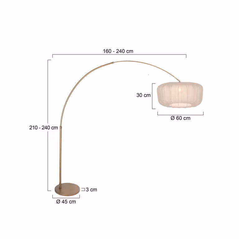 Steinhauer Lampada ad arco Sparkled Light, Bronzo / Ottone antico, Soggiorno / Sala da pranzo, Metallo, Moderno, Lampada da terra