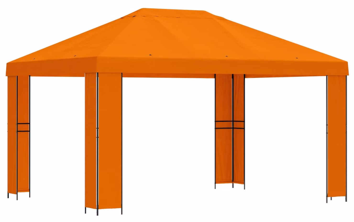 Gazebo 4 × 3 m Arancione Poliestere e Acciaio 190 gsm