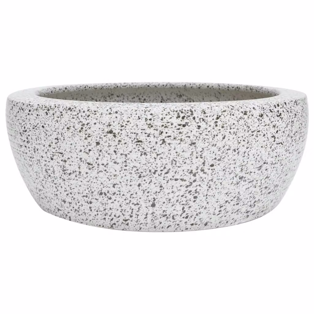 Lavabo da Appoggio Grigio Rotondo Φ41x14 cm Vetroceramica