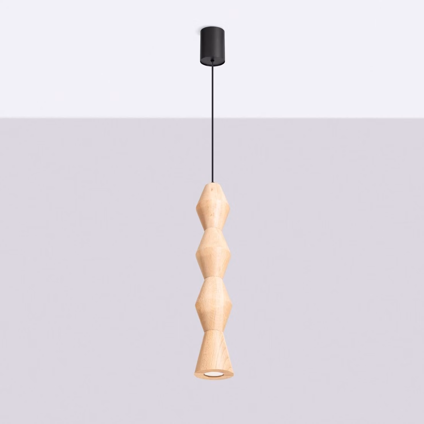 Lampada a sospensione KUBBE grande R 1xGU10 10W legno - faggio 200x10x10cm Sollux Lighting