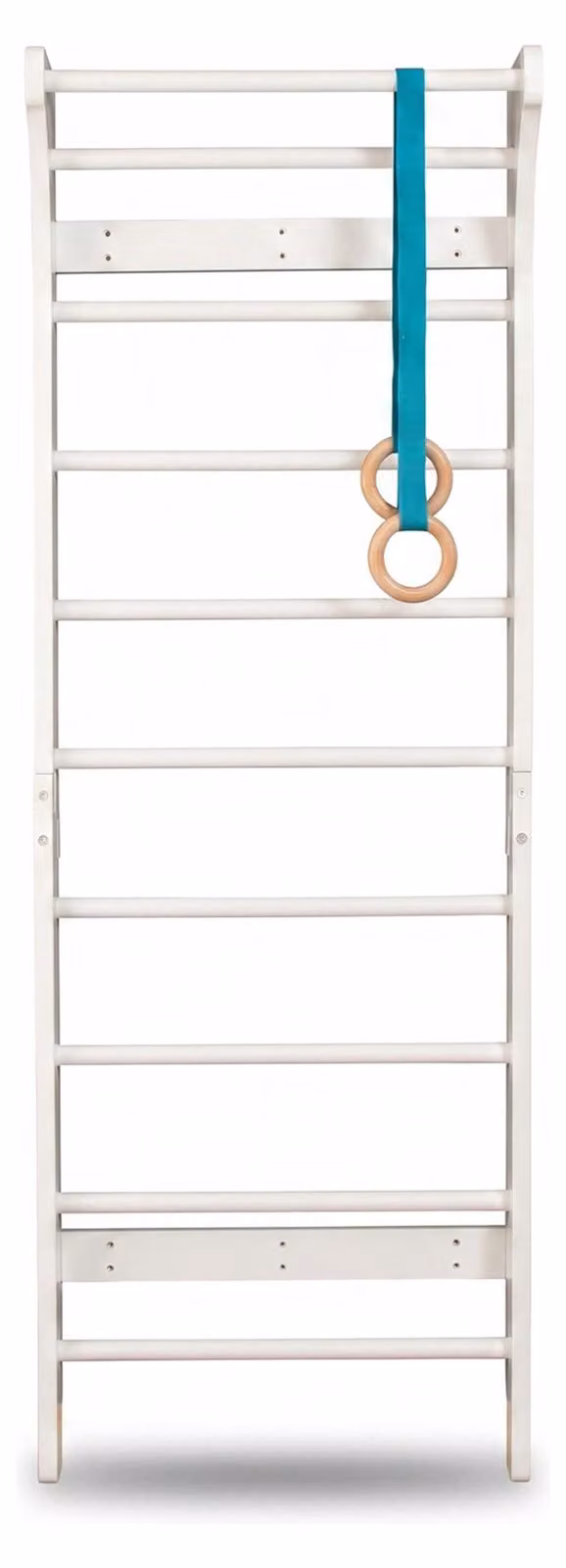Parete d'arrampicata in legno Buxibo - parete d'arrampicata per interni - attrezzi da gioco per bambini - 190x68x8 cm - bianco