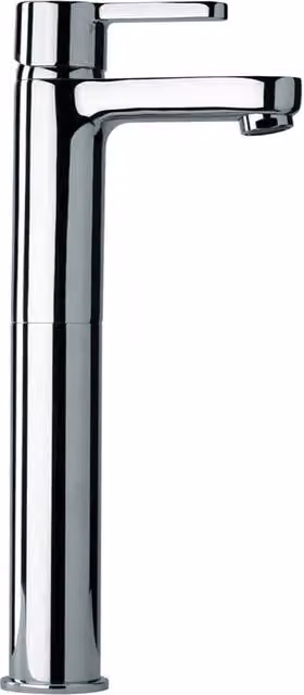 Miscelatore per lavabo alto Paini serie Arena a leva singola in ottone color argento cromato