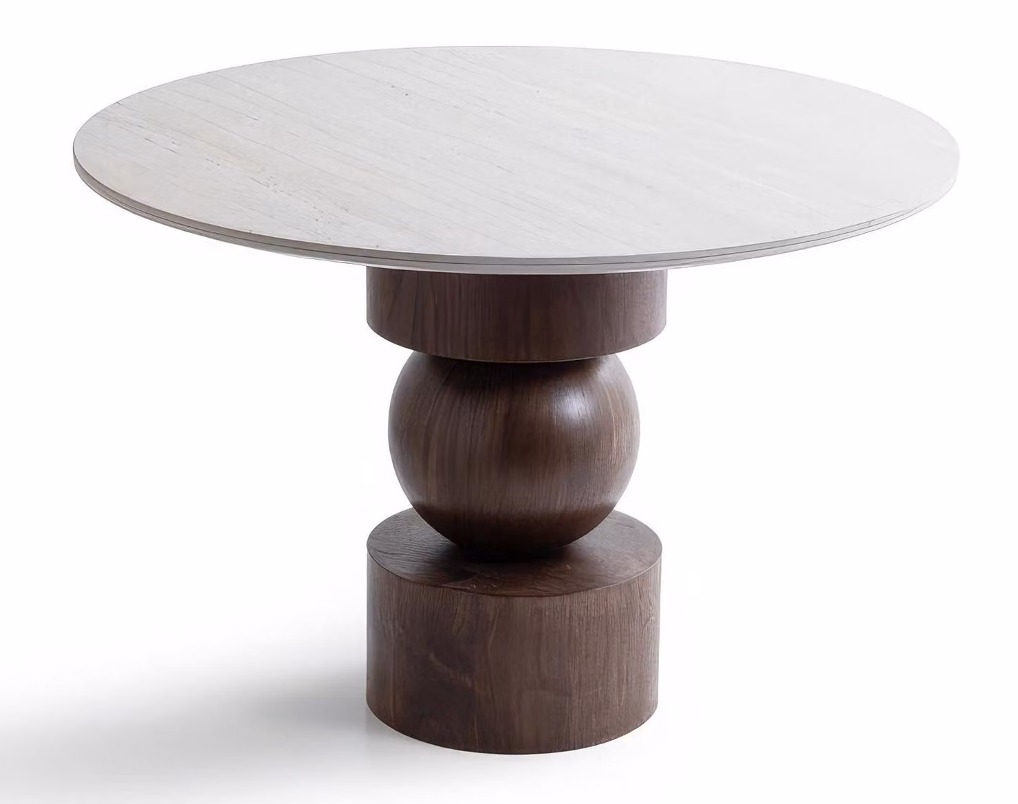 Tavolo moderno, marrone e bianco, rotondo, in legno, design, nuovo, ideale per il soggiorno