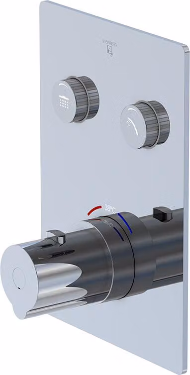 Steinberg Série 390 robinet de douche/bain, thermostat à encastrer 3/4, avec pushtronic, 2 consommateurs, 39042213, 39042213
