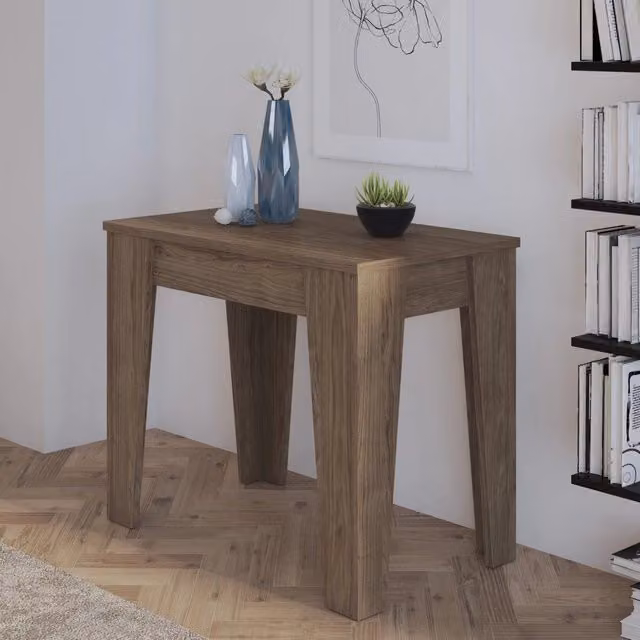 Consolle allungabile DMORA in legno marrone rovere, L: 305.6 cm, P: 90 cm, H: 75.2 cm