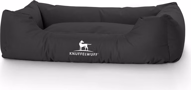 Cuccia per cani Knuffelwuff Finlay in tessuto di nylon XL 105 x 75 cm Nero