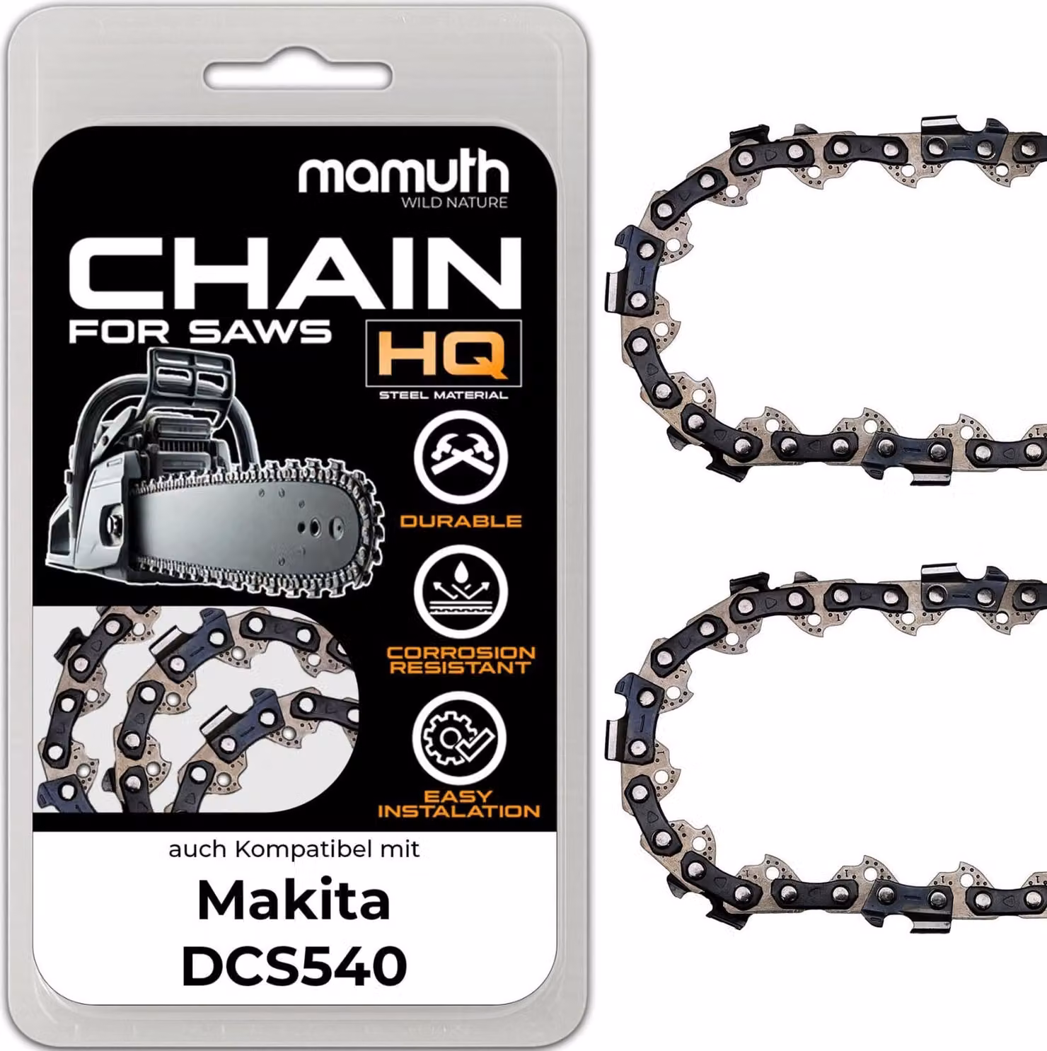 2 catene per motosega 40 cm 1,5 mm 0,325" 66 TG per Makita DCS540