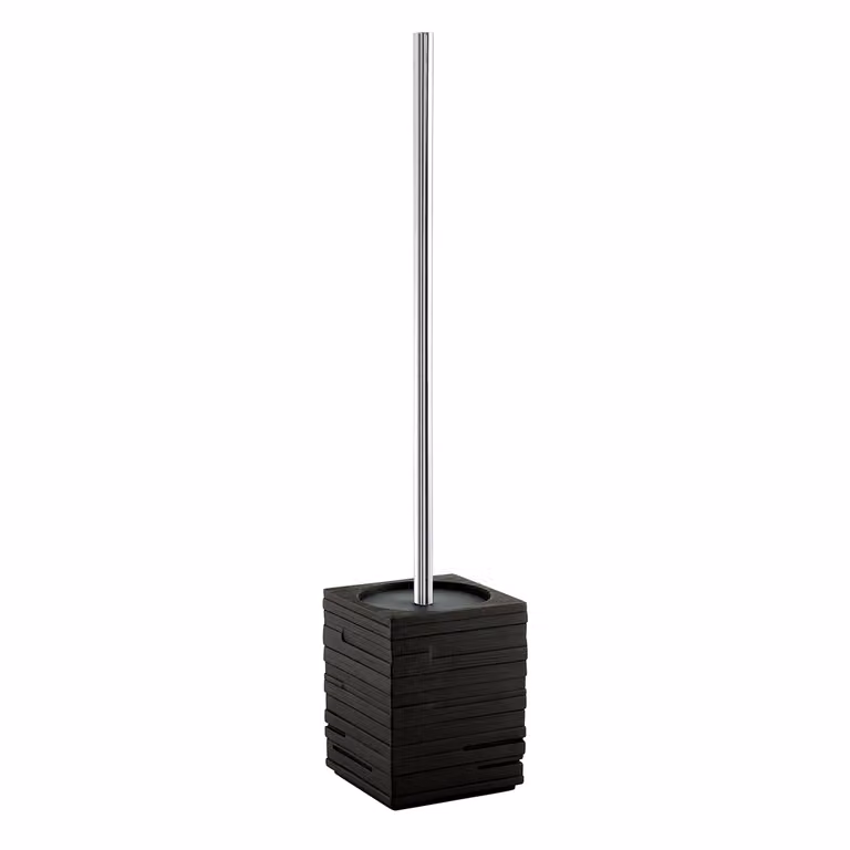 Scopino con ciuffo in setole d'appoggio in resina QU33 Gedy serie QUADROTTO Nero