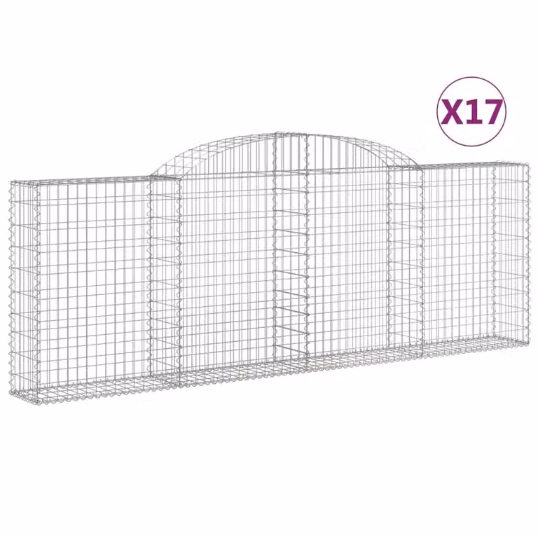 Cesti Gabbioni ad Arco 17 pz 300x30x100/120 cm Ferro Zincato