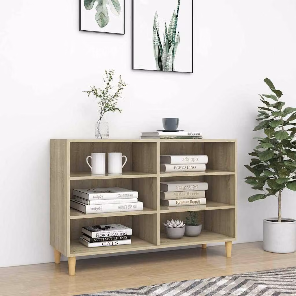 Credenza vidaXL in Rovere Sonoma e Legno Multistrato, L 103,5 cm x P 35 cm x H 70 cm