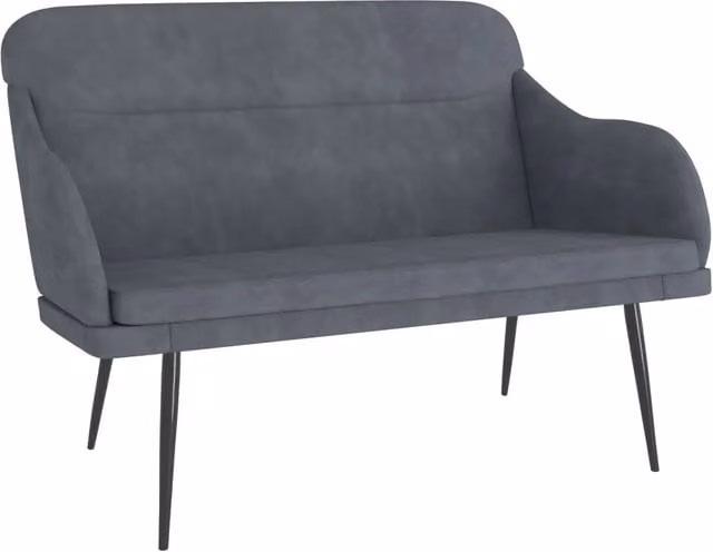 Panca moderna in velluto grigio scuro CFW8761445 L: 110 cm, P: 76 cm, H: 80 cm – 1