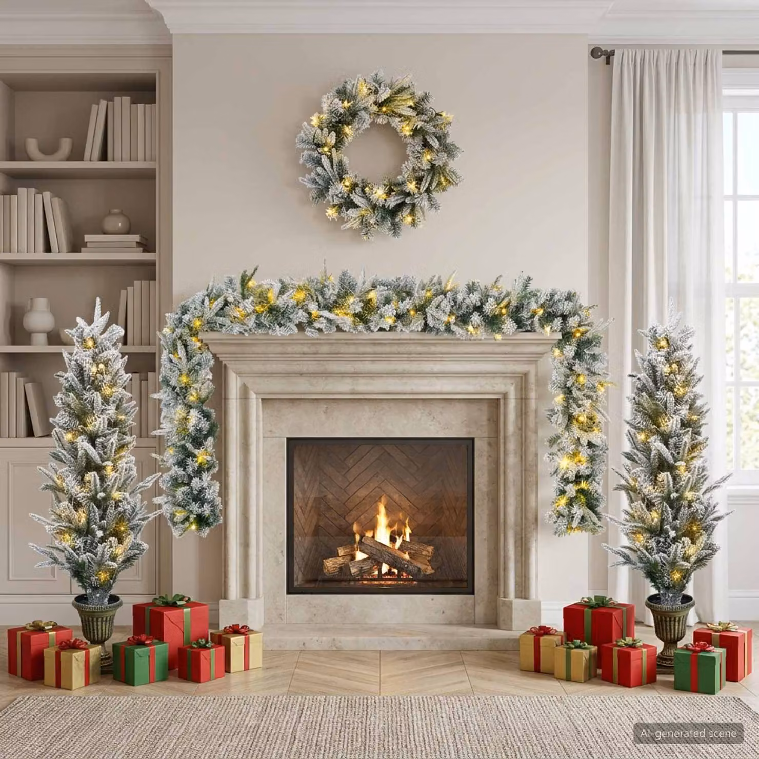 vidaXL Albero di Natale Mini 120 cm 275 LED Bianco caldo PVC e PE