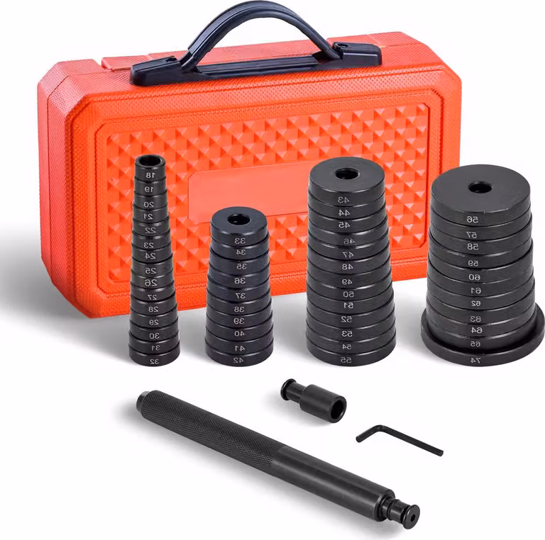 SucceBuy set di presse per cuscinetti 52 pezzi - set di utensili con 49 bussole e asta di impugnatura, ideale per la rimozione e l'installazione di piste di cuscinetti e guarnizioni, realizzato in robusto Acciaio al carbonio e fornito in una pratica valig