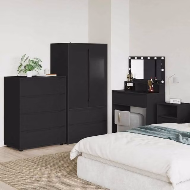Armadi di Stoccaggio 80 x 48 x 105 cm Legno ingegnerizzato Nero 3406226