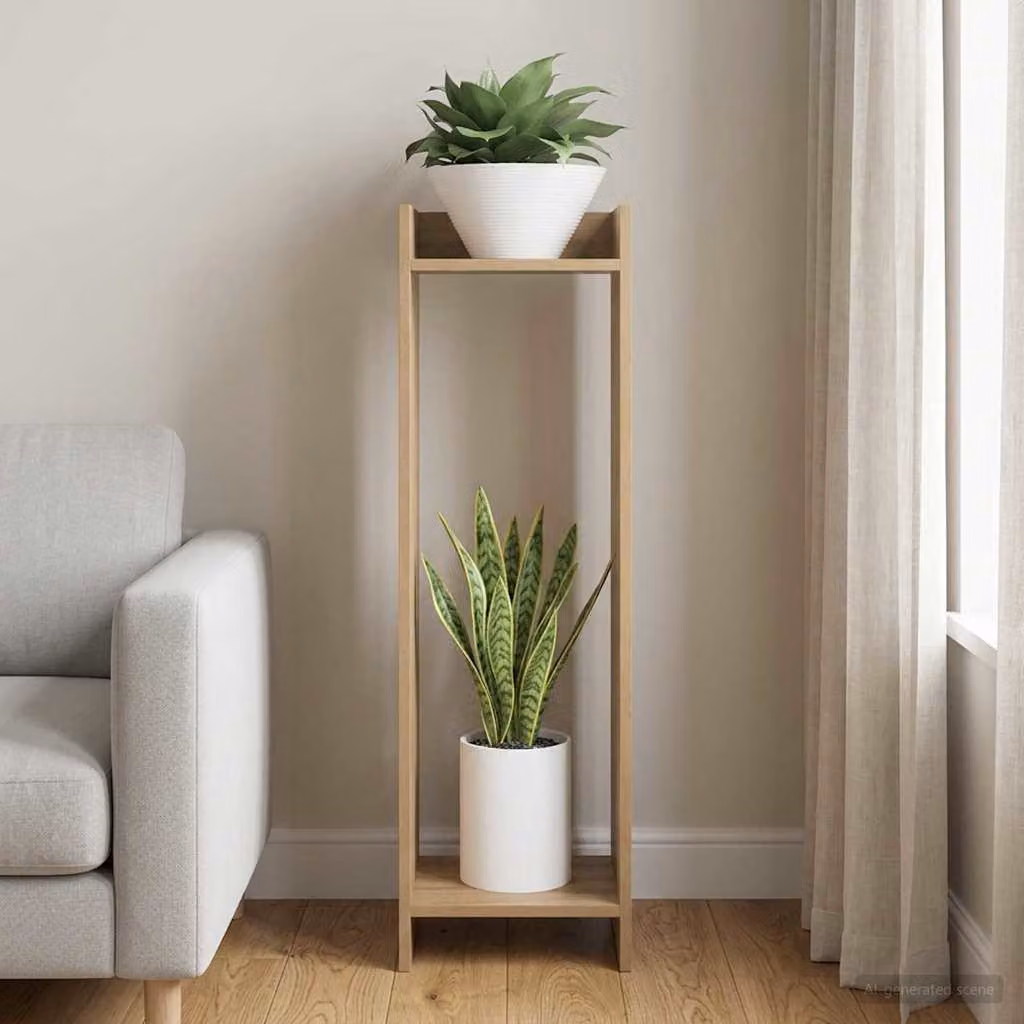 vidaXL Supporto per piante in legno Rovere Marrone L/P/H: 30 x 30 x 100 cm