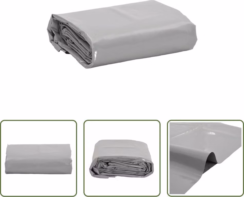 The Living Store Abdeckplane Grau 3,5x5 m 650 g/m²
