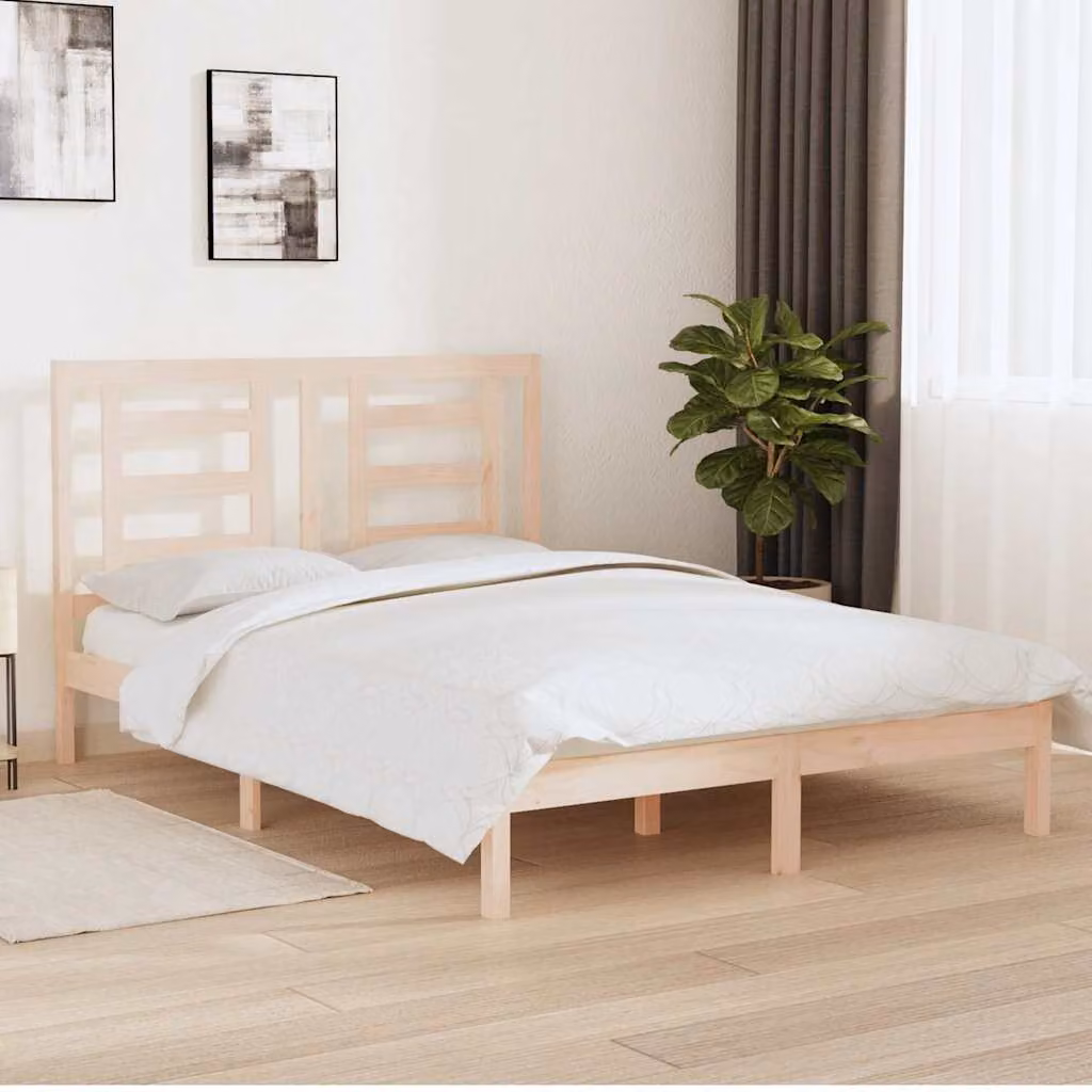 vidaXL Giroletto in legno massello di pino non trattato per adulti L/P/H: 205,5 x 150 x 155,5 cm