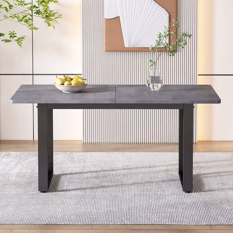 Tavolo da pranzo Sweiko, tavolo rettangolare in ferro, tavolo da ufficio, 140*70*75cm