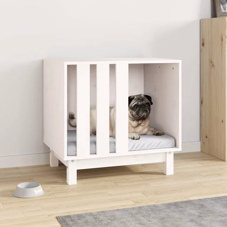 Cuccia per cani vidaXL in legno di pino bianco L/P/H: 60 x 45 x 57 cm