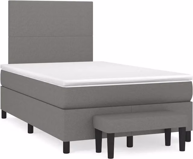 Letto Ibrido con Giroletto a Molle e Materasso vidaXL in Legno di Pino e Tessuto, Colore Marrone, L/P/H: 120 x 200 cm