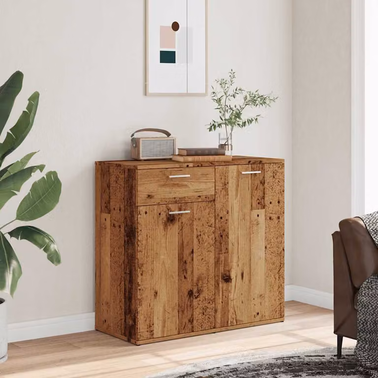 Credenza stile legno antico vidaXL in marrone, design minimalista, L 80 cm x P 36 cm x H 75 cm