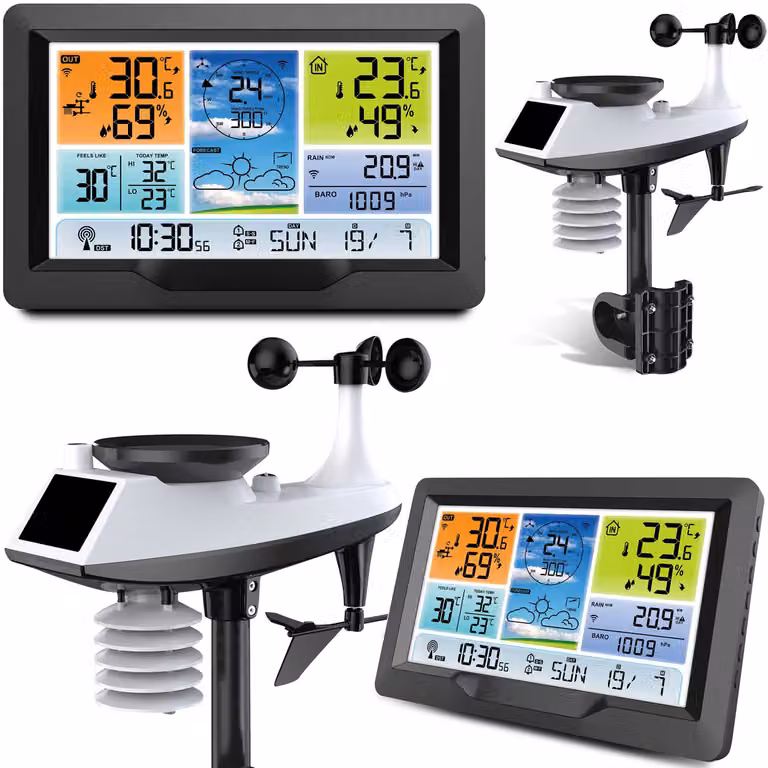 Stazione meteo digitale con display Termometro Sensore da esterno BD-905 Grafite