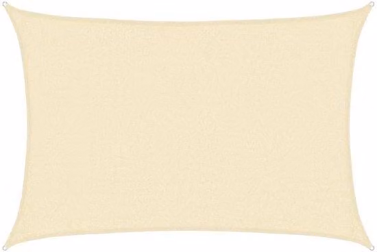 Telo ombreggiante rettangolare - 2,5 x 3,5 m - Colore crema - 160 g/m² - Protezione UV - Traspirante e impermeabile - Tenda da sole per balconi e terrazze