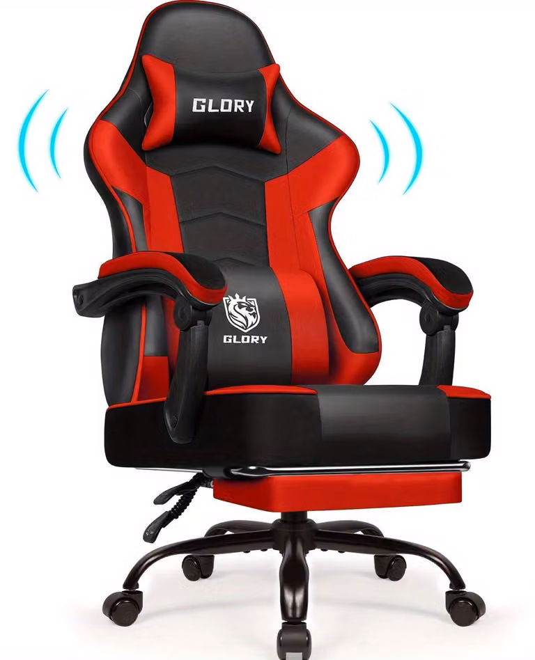 Sedia da gioco ergonomica con poggiapiedi e cuscino lombare