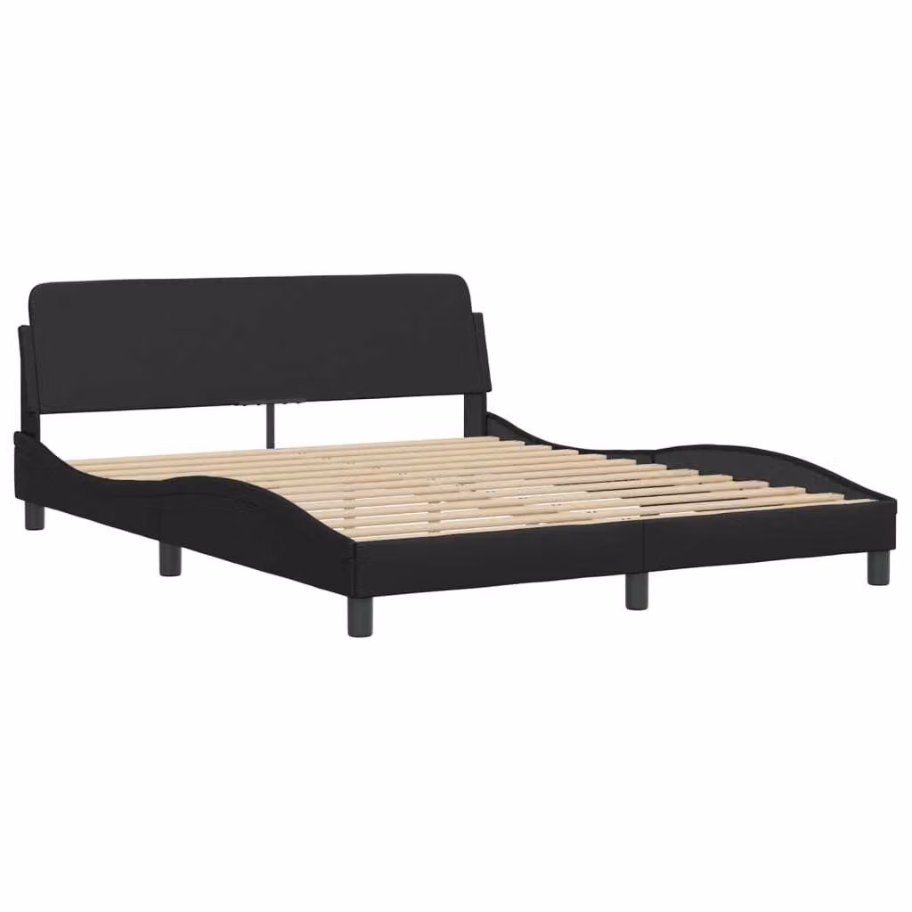 Giroletto Dover Nero 160x200 cm in Pelle finta