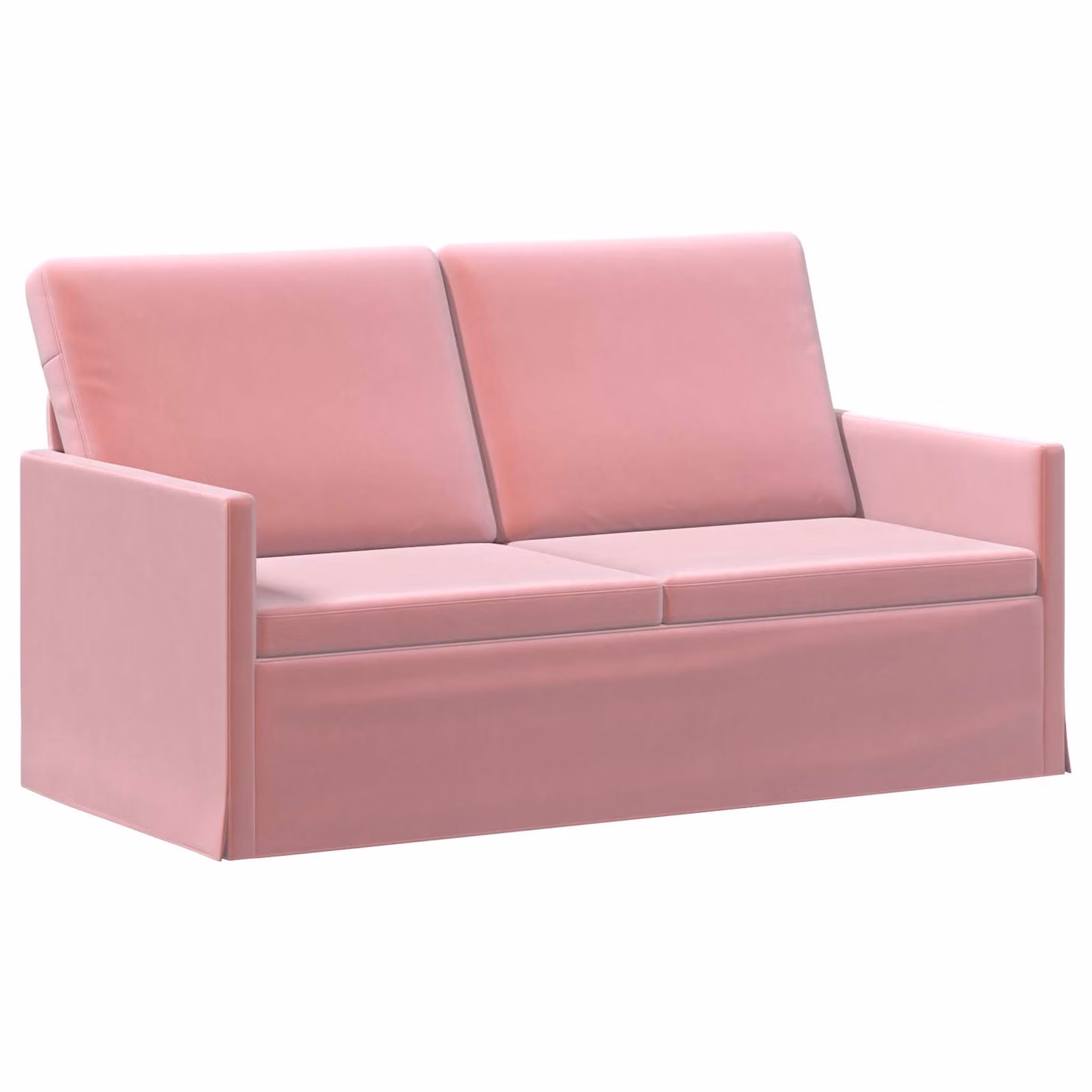 vidaXL Divano a 2 posti in velluto rosa con struttura in metallo L/P/H: 150 x 81 x 82 cm