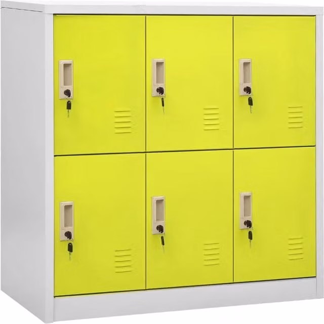 Set di 2 armadietti moderni da ufficio 90 x 45 x 92,5 cm con serrature in acciaio grigio 02_0055159