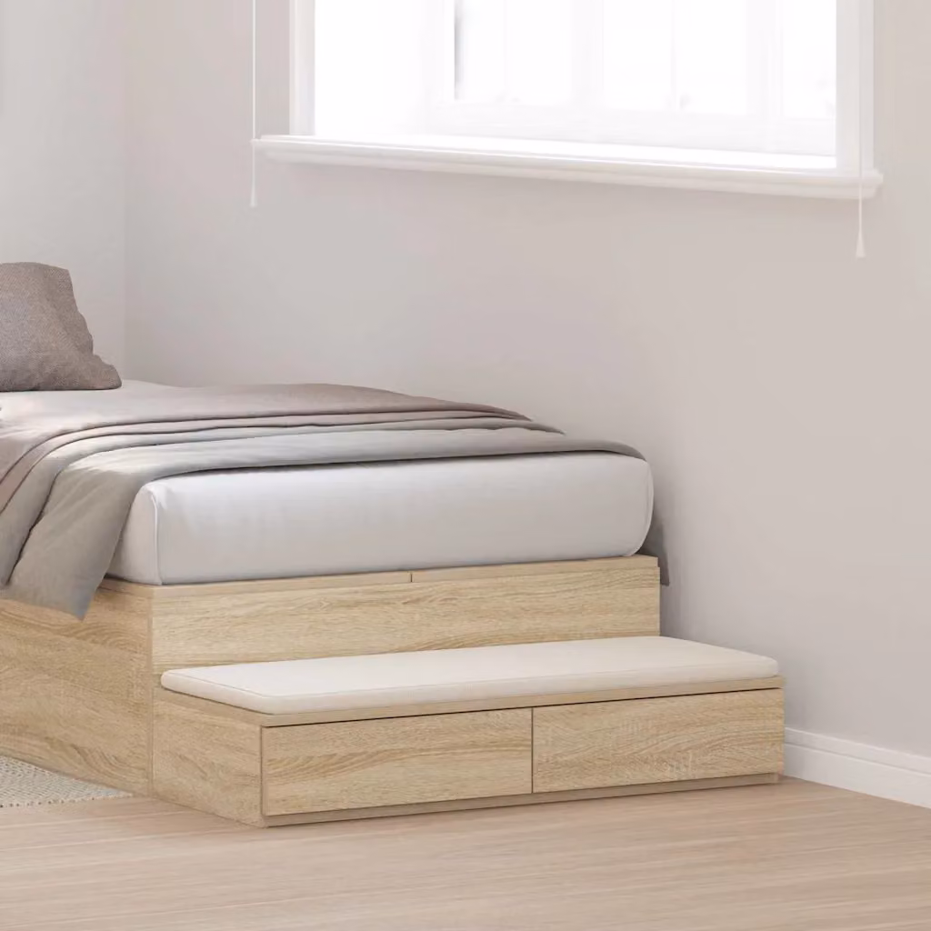 Cassetti per letto vidaXL colore Rovere Sonoma, marrone e beige, L: 80 cm, P: 36,5 cm, H: 16,5 cm