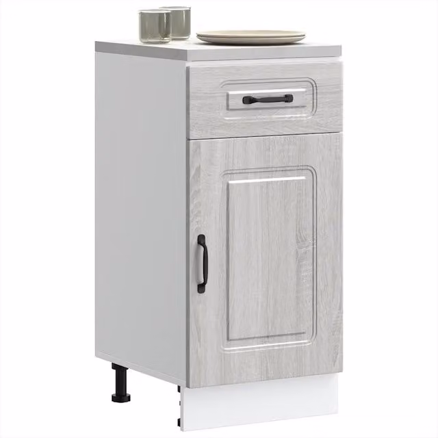Mobile Base da Cucina Kalmar Design Mania Grigio Sonoma in Legno Multistrato L: 55,98 cm, P: 46,0 cm, H: 81,5 cm